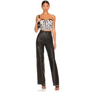 NWT L'Academie Reece Leather Pant Black